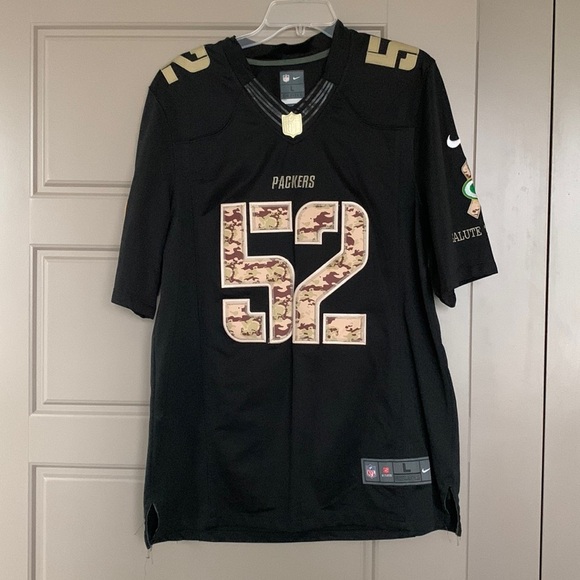 Green Bay Packers - Clay Matthews - Salute to Service Camo Black Jersey - Large - Picture 1 of 8